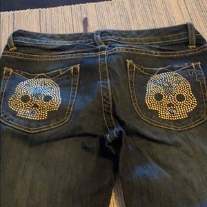 Seven 7 jeweled skull pocket jeans size 27